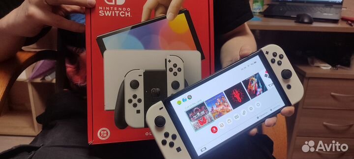 Nintendo switch oled новая прошитая white игры