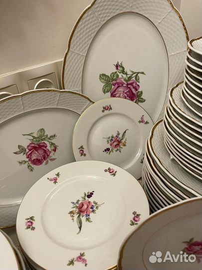 Thun мейсенский букет роза полевой цветок тарелки