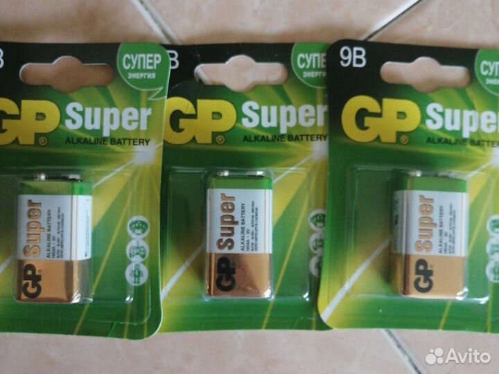 Батарейка GP super 9В алкалиновая,типоразмер крона