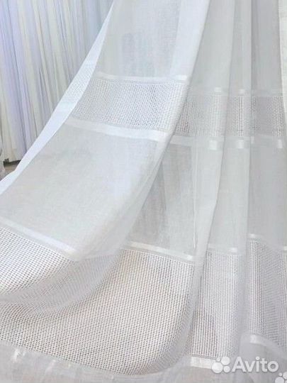 Тюль под лен новый готовый