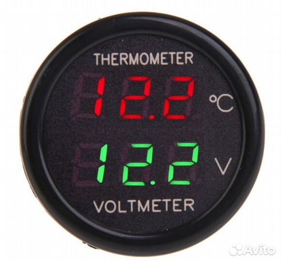 Авто вольтметр + термометр в прикуриватель