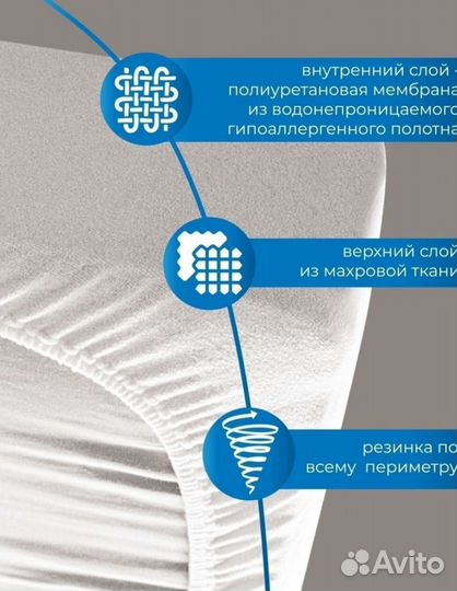 Наматрасник водонепроницаемый 140 200