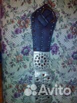 Широкий экстравагантный кожаный ремень объём-80см