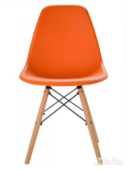 Стул в стиле eames DSW,оранжевый, 1 шт