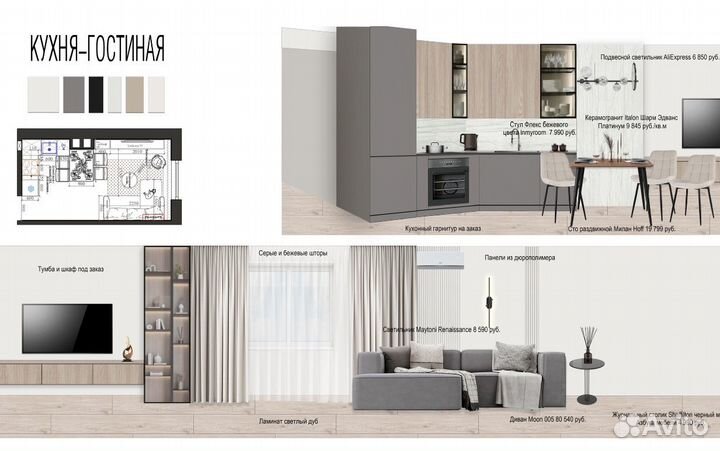 Коллаж интерьера