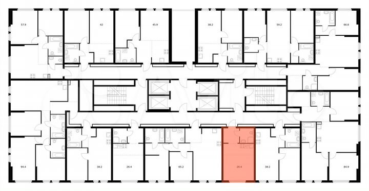 Квартира-студия, 26,4 м², 5/32 эт.