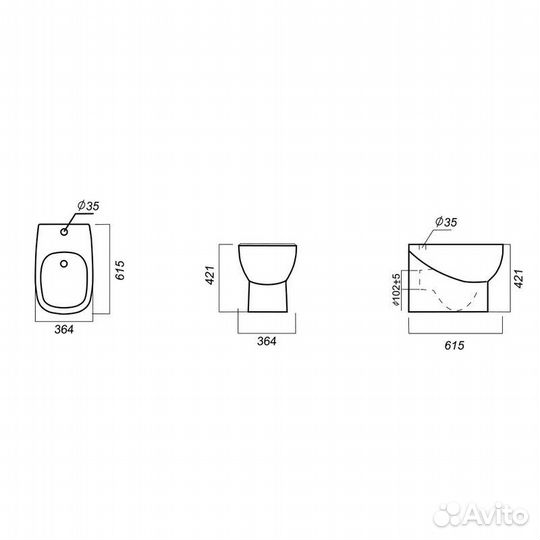 Биде Универсальное напольное для коллекций infinit