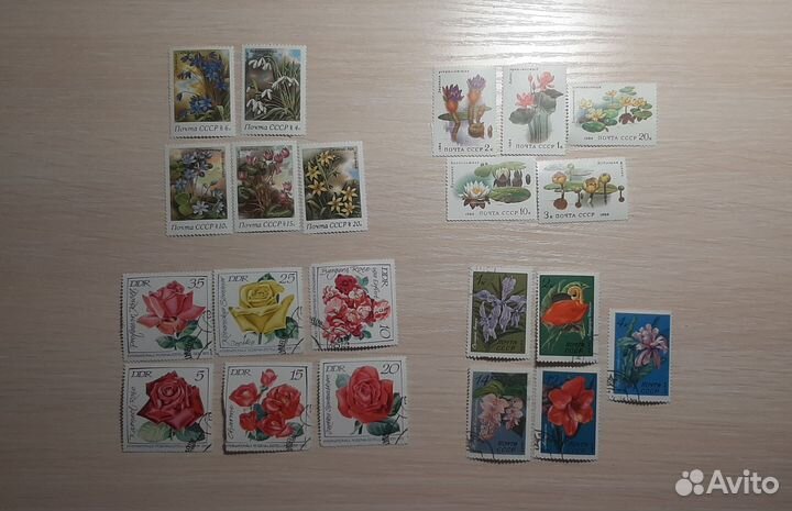 Марки СССР цветы