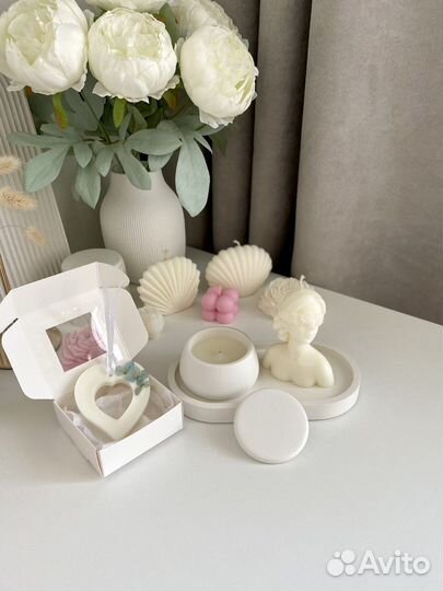 Подарочный набор свечи гипсовый декор