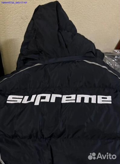 Пуховик зимний supreme x jordan с мехом