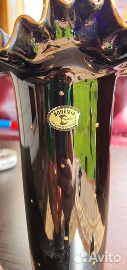 Раритетная ваза богемское стекло Чехия 86