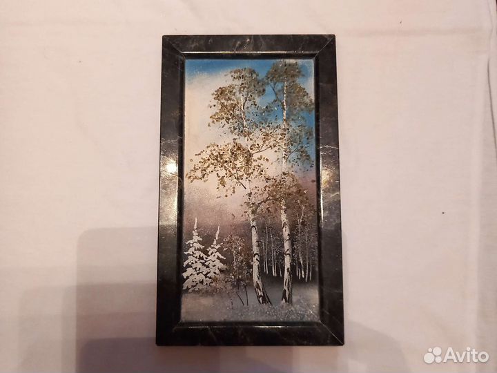 Картина из уральских самоцветов малахитовая