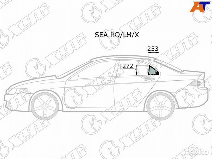 Стекло двери задней левой (форточка) HD Accord 7