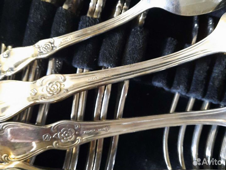 Набор столовых приборов мельхиор Серебряная Роза