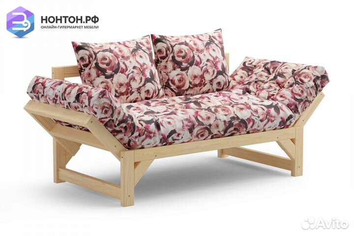 Диван кушетка Амбер розовый с узором