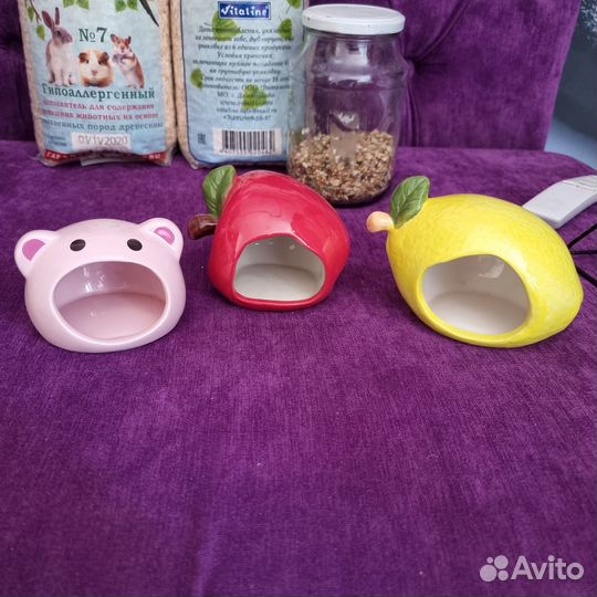 Миска поилка домики колесо опилки для хомяков