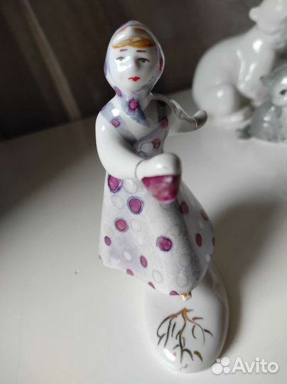 Фарфор лфз Мишка и Огневушка-поскакушка из сказки