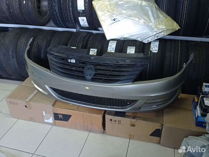 Бампер передний Рено Логан фаза 2 окрашенный(Новый