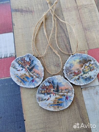 Деревянные ёлочные игрушки