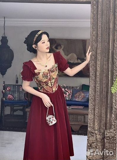 Платье винтажное гобелен бархат