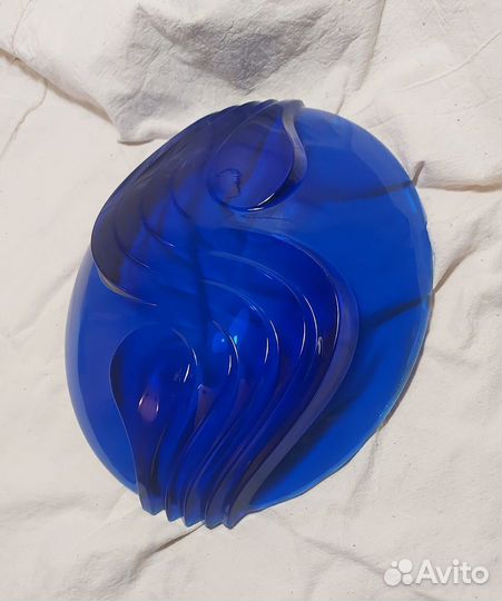 Фруктовница, салатница синее стекло