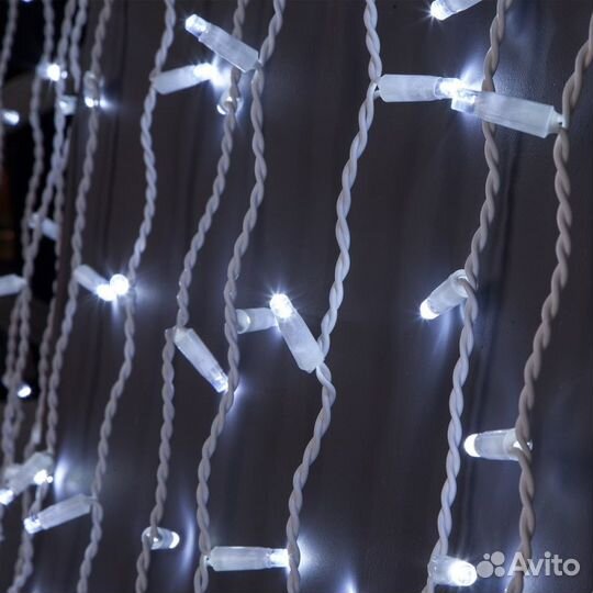 Гирлянда-штора (занавес) белая