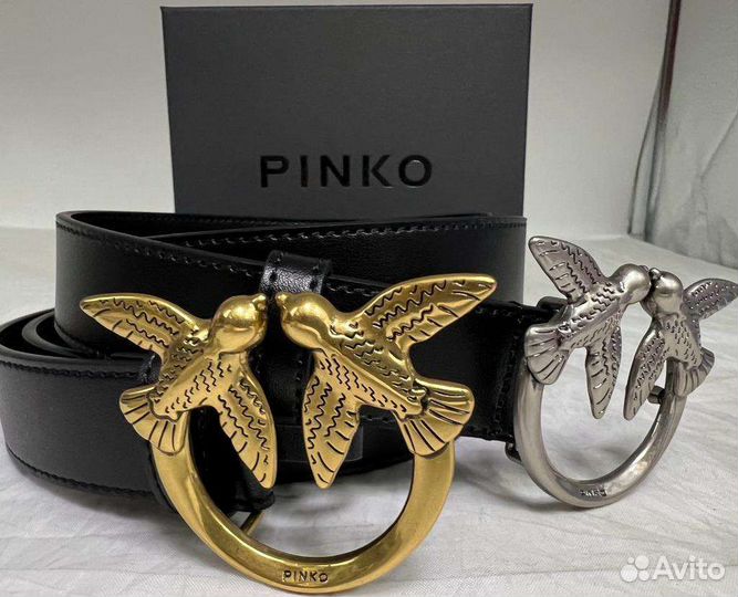 Ремень Pinko черный нат кожа