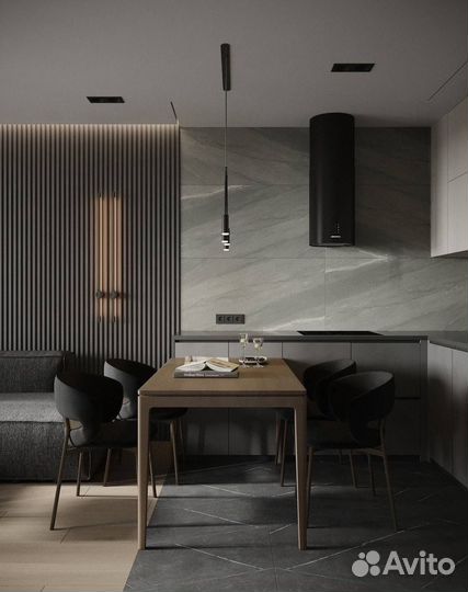 Кухня серая на заказ