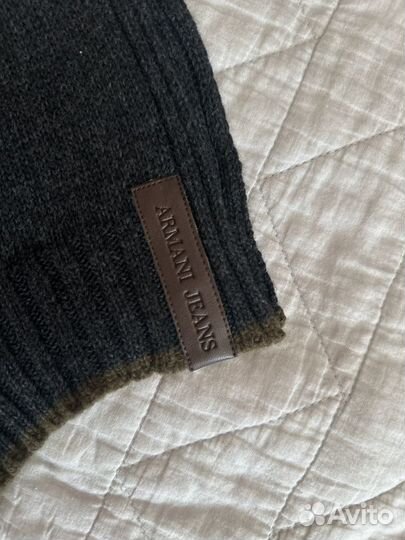 Мужской комплект шапка и шарф armani jeans