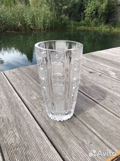 Большая хрустальная ваза 34см