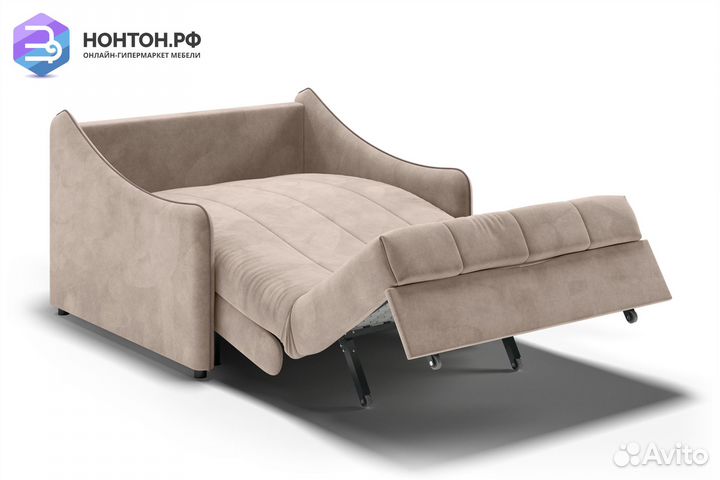 Диван аккордеон Эско бежевый / коричневый