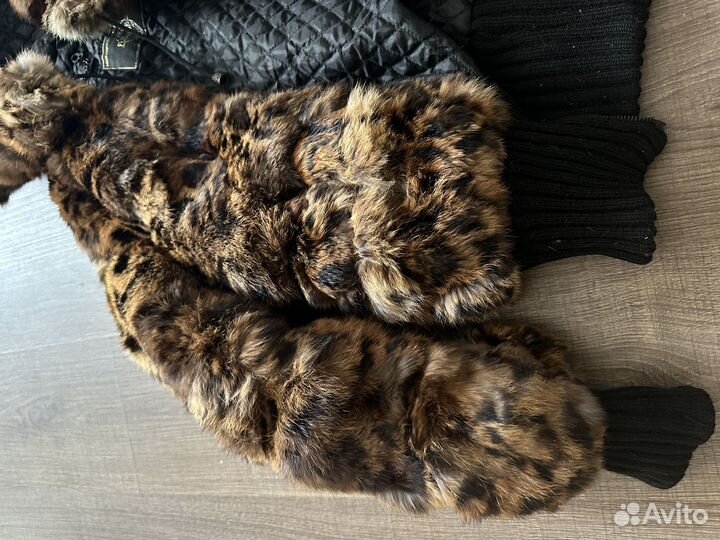 Шуба кролик с капюшоном