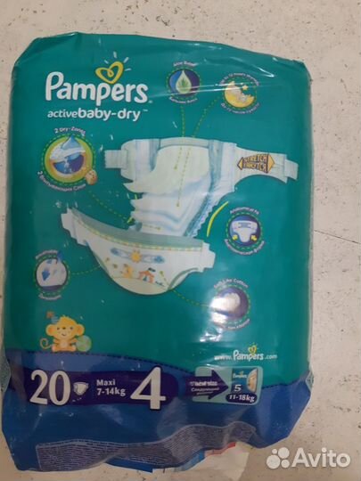 Pampers подгузники Active Baby-Dry(7-14 кг) 20шт