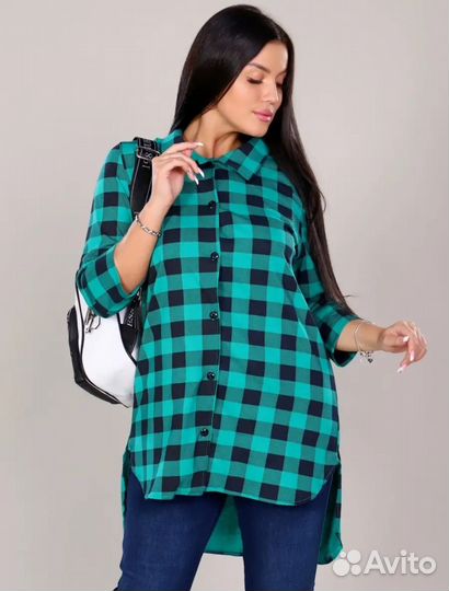 Рубашка в клетку 46 размер
