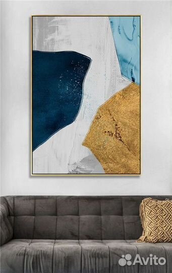Интерьерная картина большая с золотом
