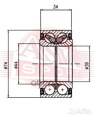 Подшипник ступичный DAC3974003634 asva