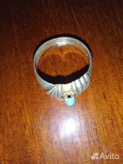 Кольцо чалма бирюза