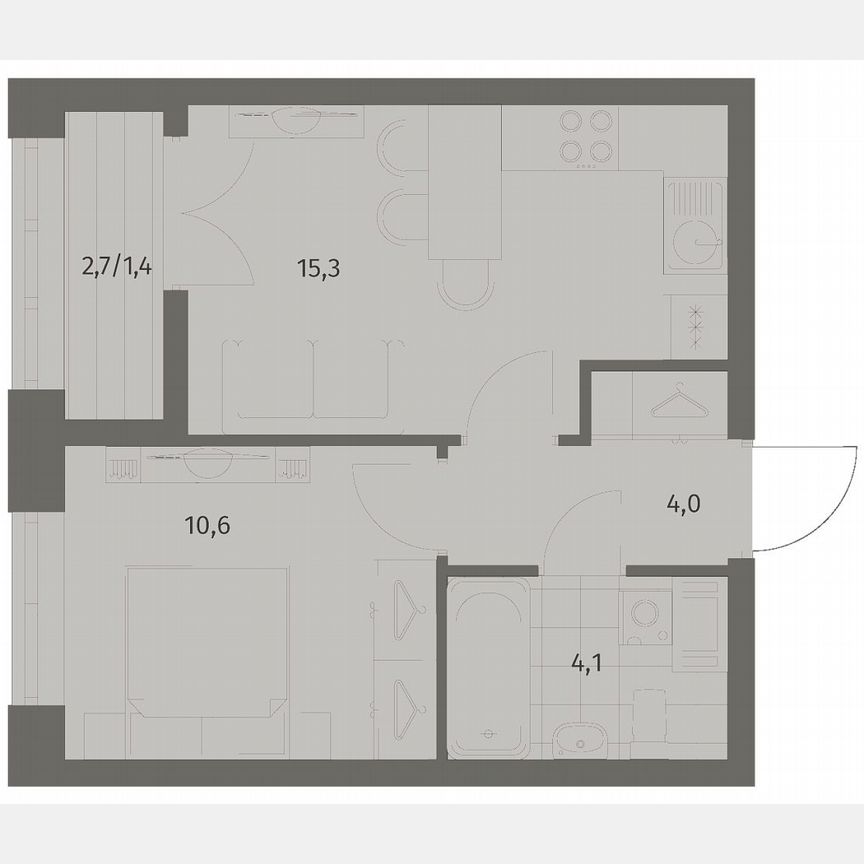 1-к. квартира, 35,4 м², 7/11 эт.