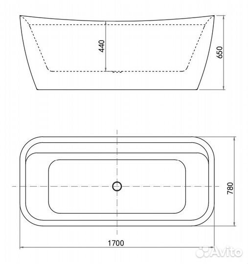 Акриловая ванна Allen Brau Infinity 170x78 2.2100