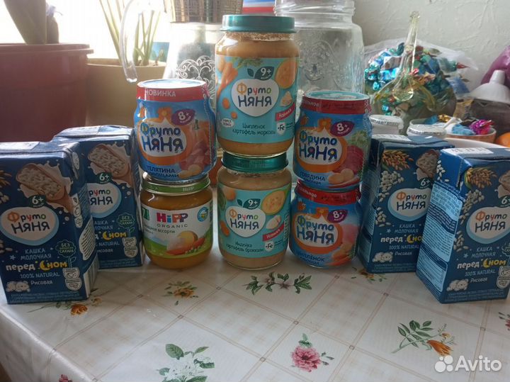 Сок фруктовые и мясные пюре каша смесь