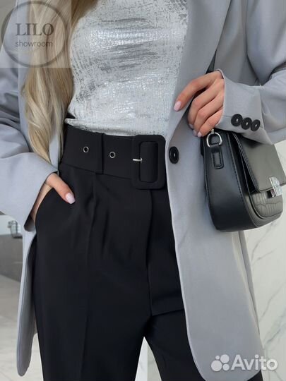 Пиджак серый оверсайз S-M