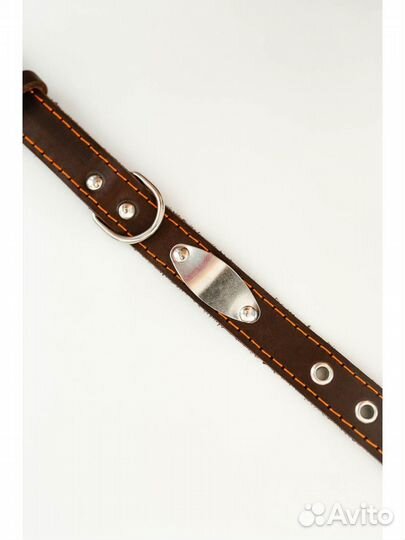 Кожаные ошейники для собак с адресником