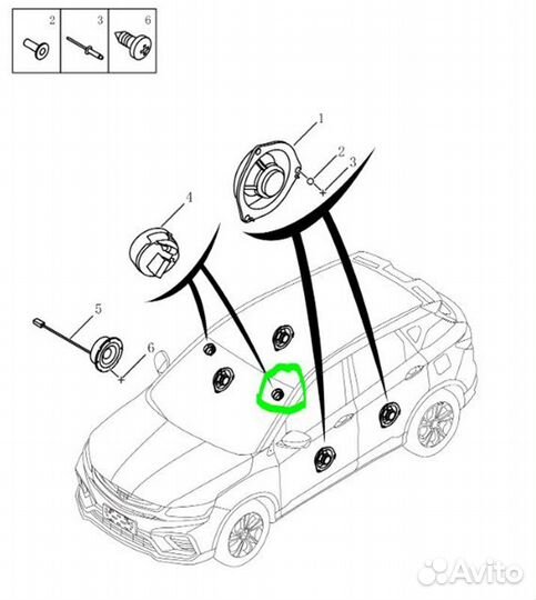 Динамик передний левый Geely Coolray Sx11 SX11