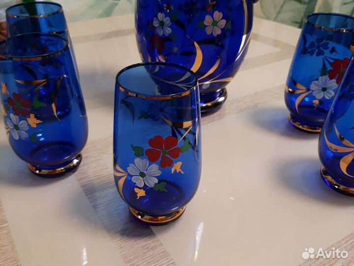 Кувшин из богемского стекла Чехословакия