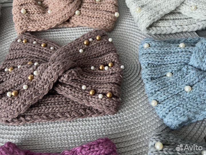 Повязка на голову вязаная