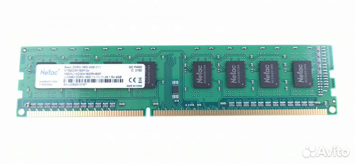 Память оперативная DDR3 4Gb PC12800 1600Mhz Netac