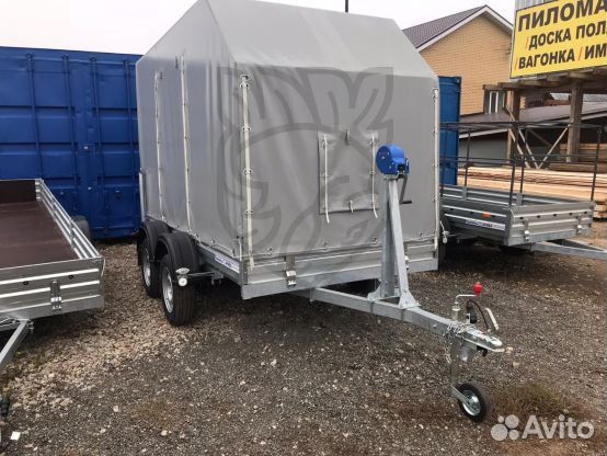 Прицеп 31.022 с трапом и евро тентом. Фаркопы