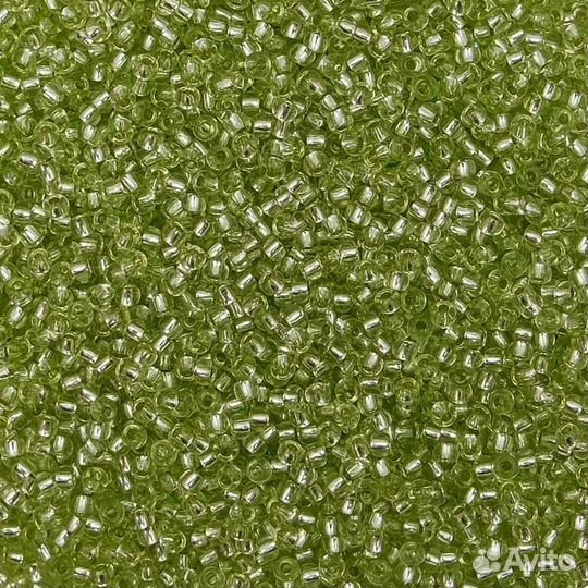 78254) Бисер прозрачный с серебр.центром 10/0, круг.отв., 50г, Preciosa