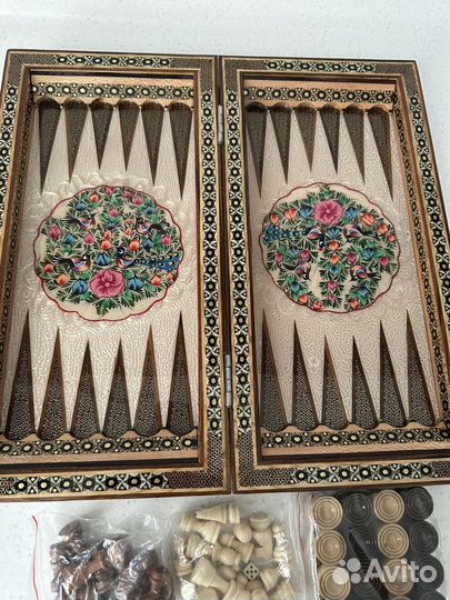 Нарды, шахматы и шашки 3в1 ручная работа