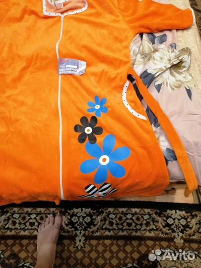 Халат махровый 50-52р новый, Оранжевый